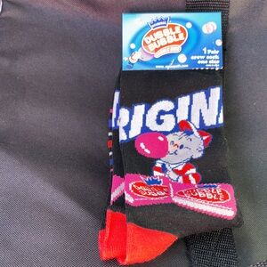 Black and Red Graphic Crew Socks